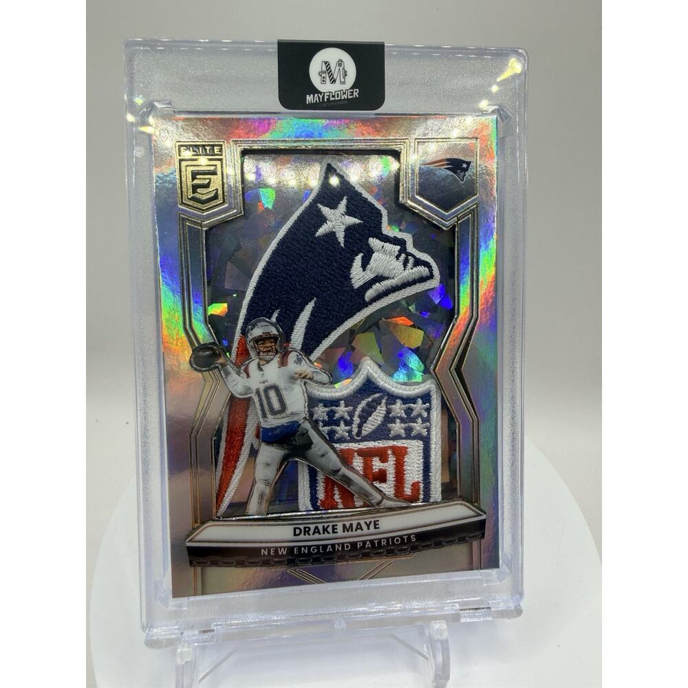 Art Card Drake Maye With New England Patriots Patch Made By Mayflower Customs